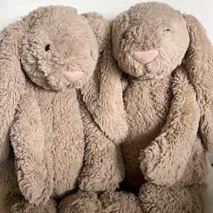 TWO JELLY CAT BASHFUL BUNNIES (MEDIUM)